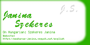 janina szekeres business card